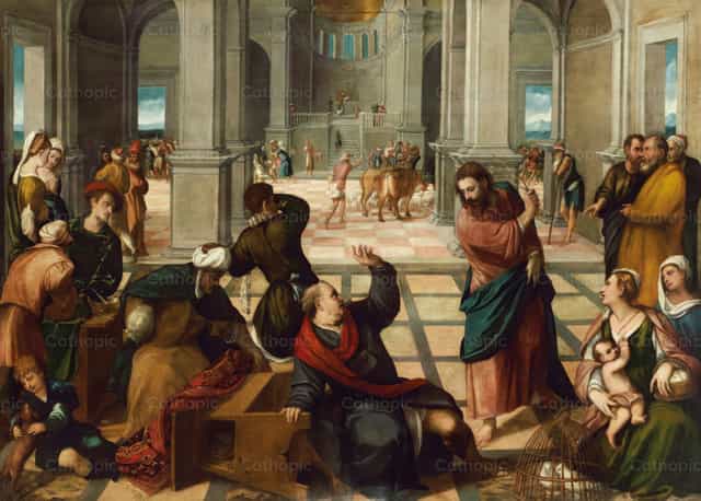 Cristo expulsa a los cambistas del Templo - Banco de imágenes católicas