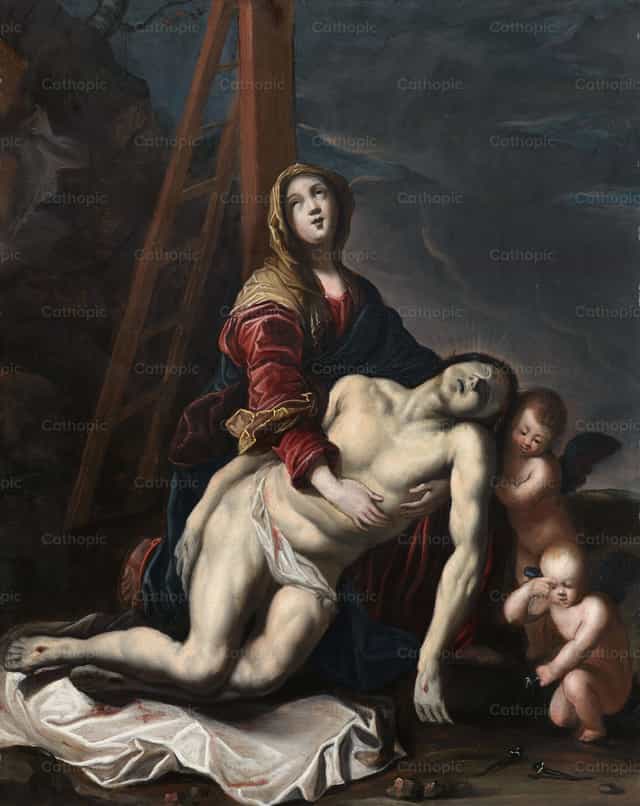 Pieta - Katolickie zdjęcia stockowe - Zdjęcie: Restored Christian Art