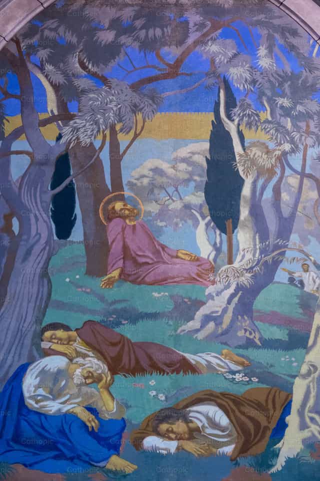 Jesús en el huerto de Getsemaní - Banco de imágenes católicas - Fotografía por Joan Sutter