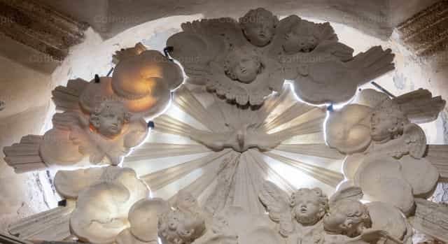 Dove Relief, Symbol of Holy Spirit and Peace - Catholic stock images - Photo by Joan Sutter