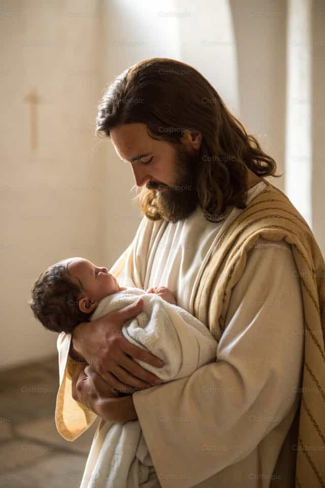 Eu sou o Deus da vida - Imagens católicas de stock