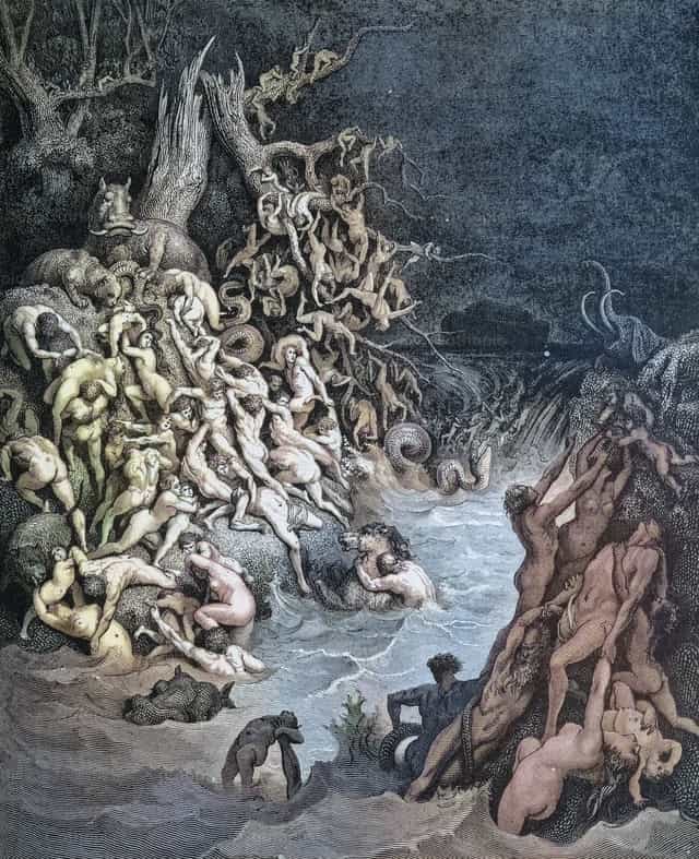 多雷的《圣经中的洪水》 - 天主教图库图片 - 摄影： Bible and Art