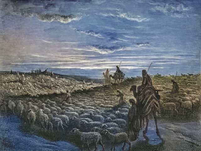 Abraham udaje się do ziemi Kanaan - Katolickie zdjęcia stockowe