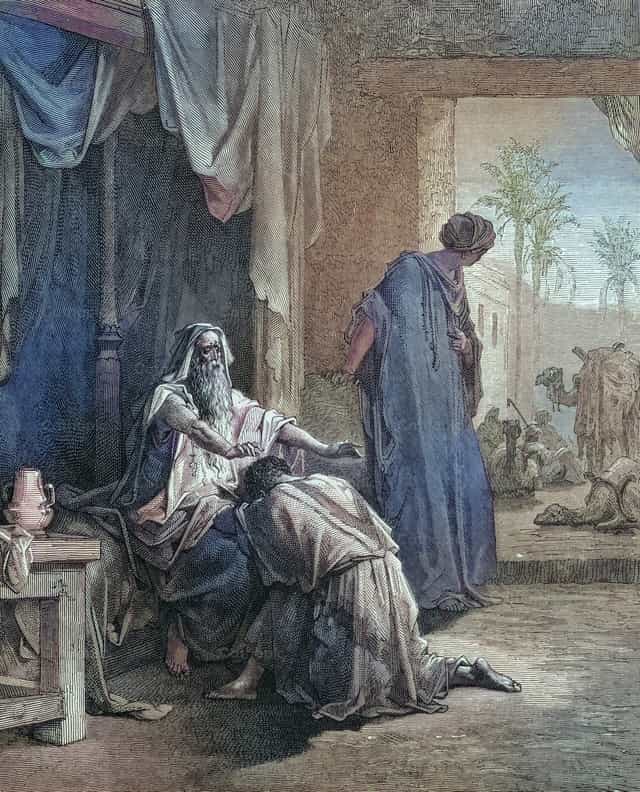 Isaac bendice a Jacob - Banco de imágenes católicas