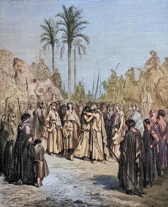 La reconciliación de Jacob y Esaú - Banco de imágenes católicas