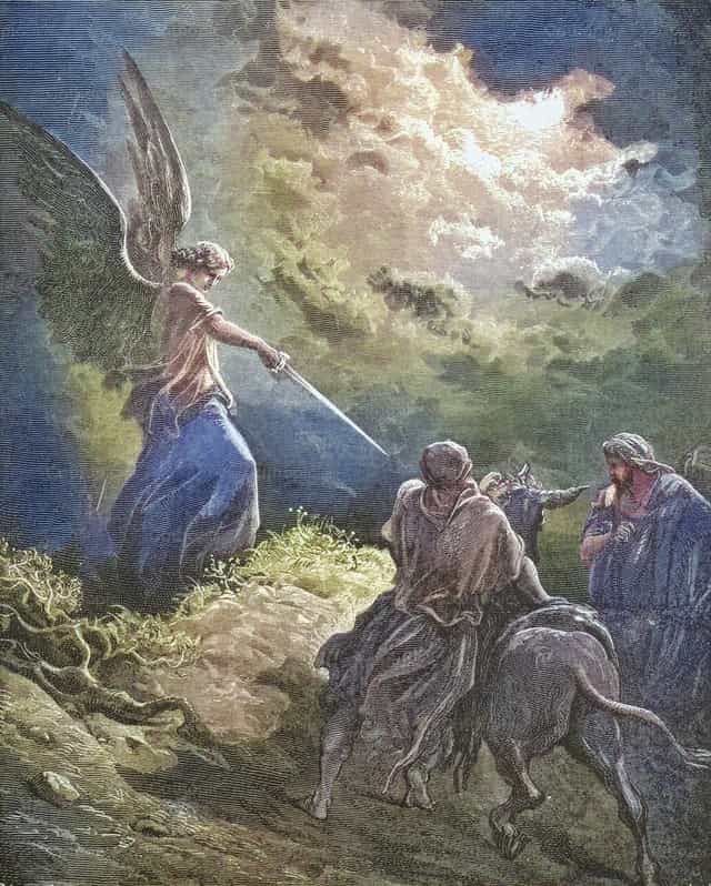 발람을 천사가 막다 - 가톨릭 스톡 이미지 - 사진 제공 Bible and Art