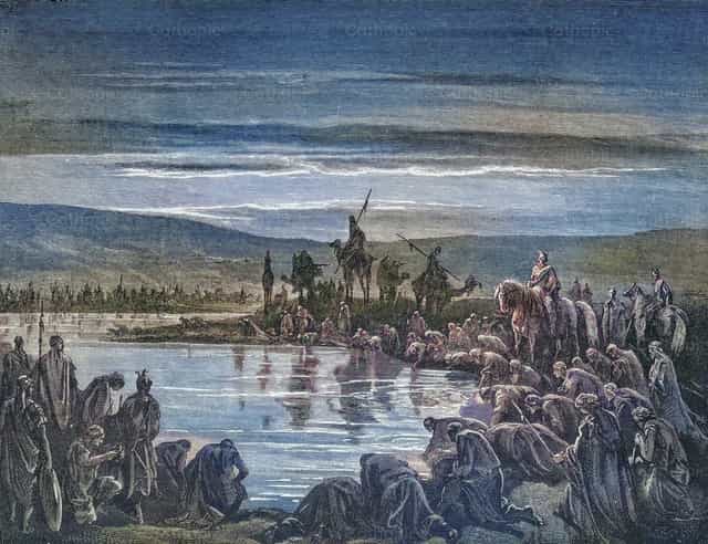 Gédéon choisit ses soldats - Images catholiques de stock - Photo de Bible and Art