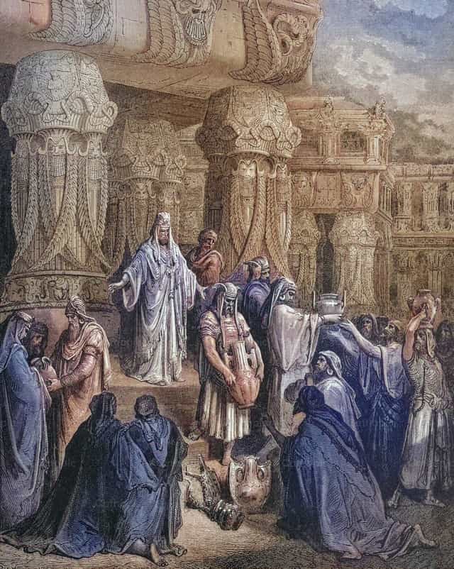 Círus visszaviszi a jeruzsálemi Templom edényeit - Katolikus stockképek - Fotó: Bible and Art