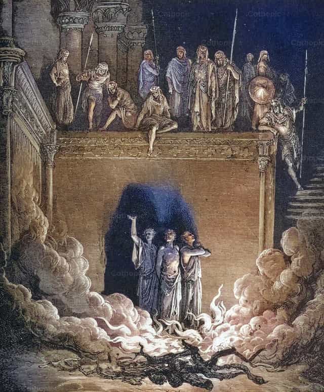 火窑中的三人 - 天主教图库图片 - 摄影： Bible and Art