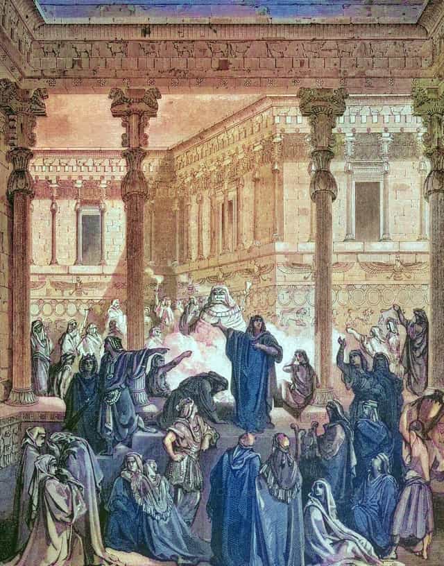 Daniel contra los sacerdotes de Baal - Banco de imágenes católicas
