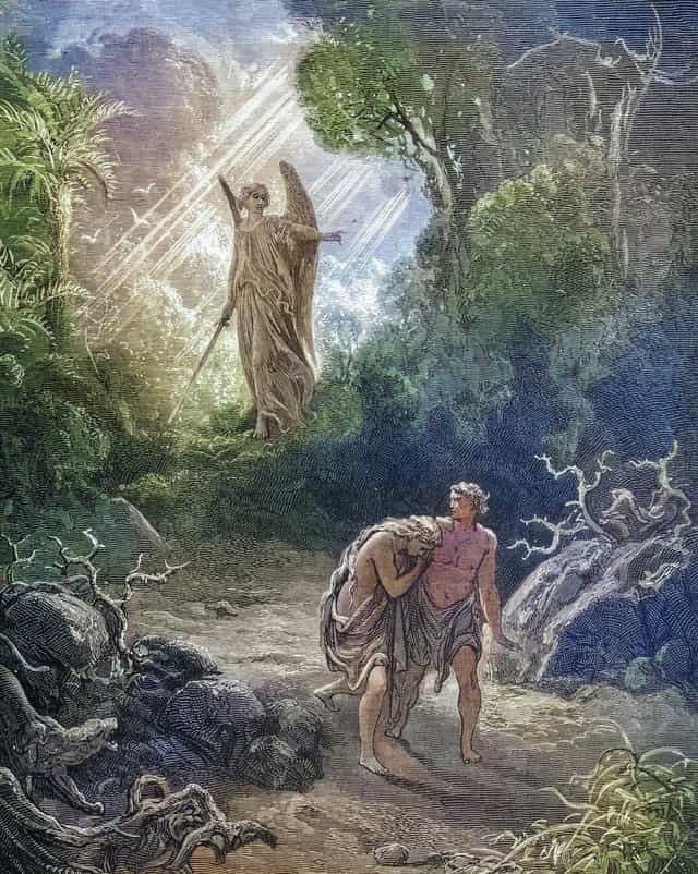 Ádám és Éva kiűzetése - Katolikus stockképek - Fotó: Bible and Art