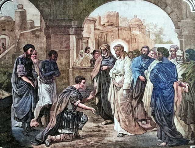 Gesù e il servo del centurione - Immagini stock cattoliche