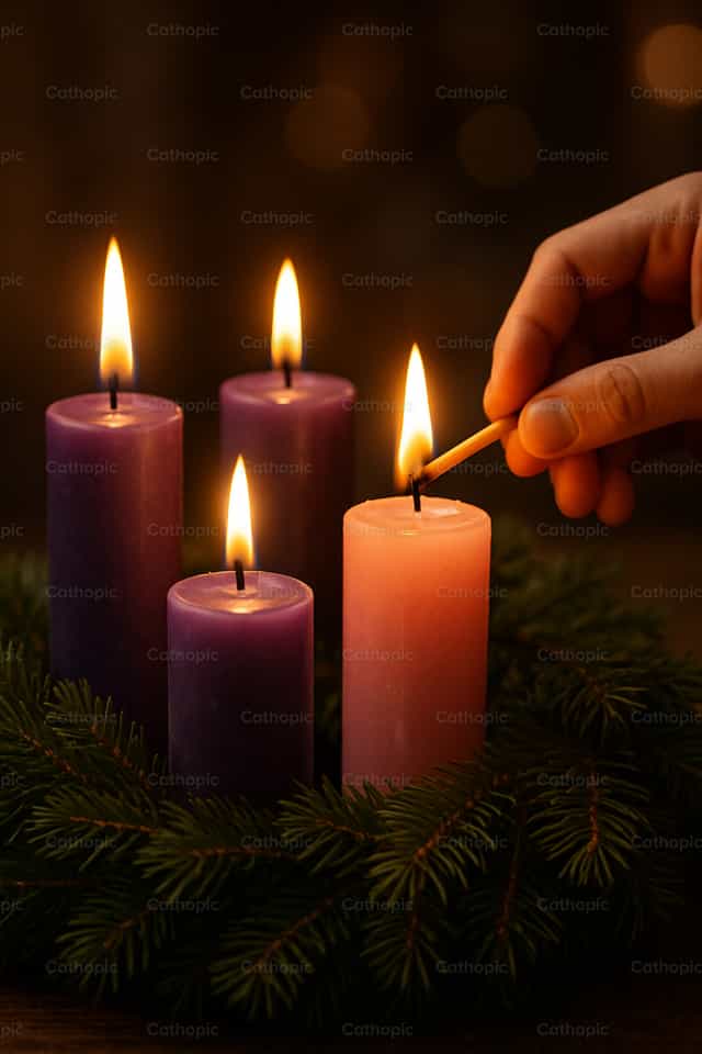 Vierde zondag van de Advent - Katholieke stockfoto's - Foto door encaminados vamos
