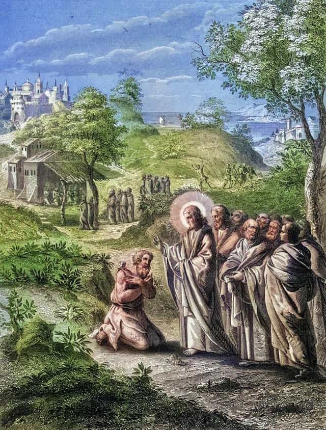 Jézus meggyógyítja a tíz leprást - Katolikus stockképek - Fotó: Bible and Art