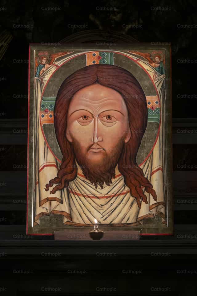 Icono del rostro de Cristo - Banco de imágenes católicas - Fotografía por Joan Sutter