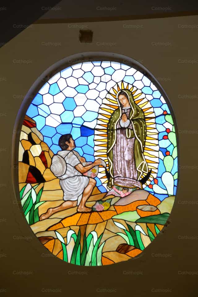 Vidriera de la Virgen de Guadalupe - Banco de imágenes católicas - Fotografía por Lizardi Saucedo