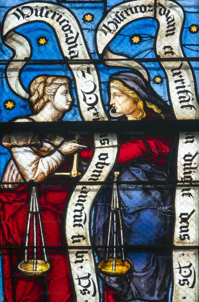 Alegoría de la justicia y la misericordia - Banco de imágenes católicas - Fotografía por Joan Sutter