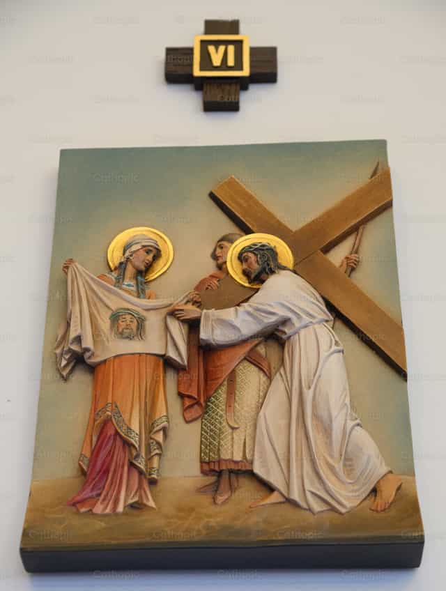 Veronica Wipes the Face of Jesus - Sixth Station - Catholic stock images - Photo by Nicole Olea