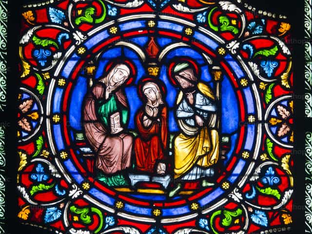 Mary with Saint Anne and Saint Joachim - Catholic stock images - Photo by Joan Sutter