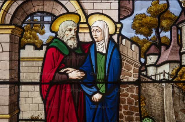 Anne and Joachim at the golden gate - Catholic stock images - Photo by Joan Sutter