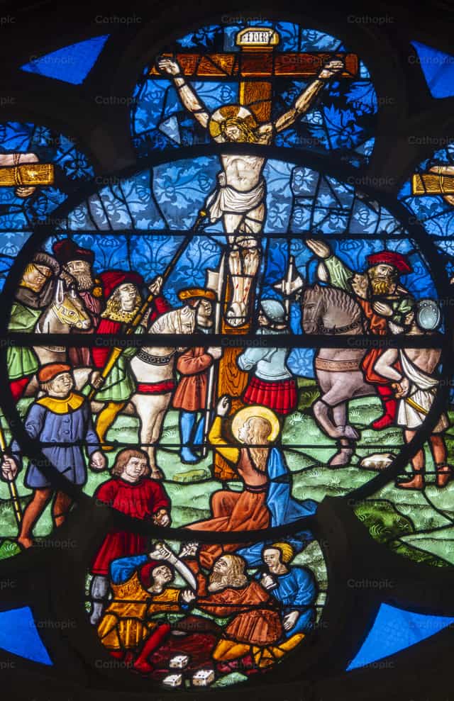 Coração de Jesus trespassado pela lança - Imagens católicas de stock - Foto de Joan Sutter