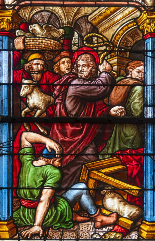 Jesús limpia el templo - Banco de imágenes católicas - Fotografía por Joan Sutter