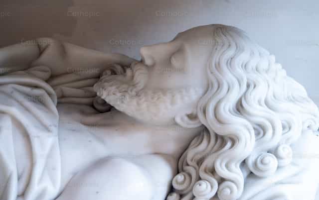 El rostro de Jesús en la tumba - Banco de imágenes católicas - Fotografía por Joan Sutter