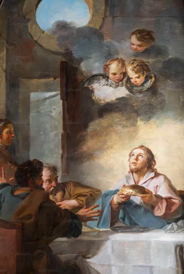 Hesus at ang mga alagad sa Emaus - Mga Catholic stock image - Larawan ni Joan Sutter