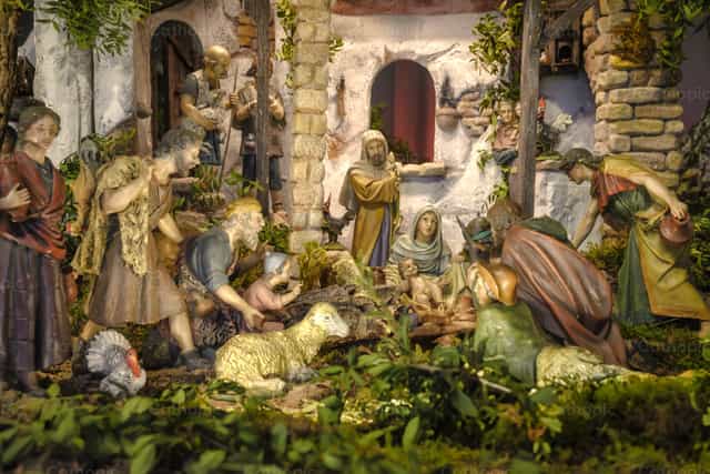 Presépio de Natal - Imagens católicas de stock