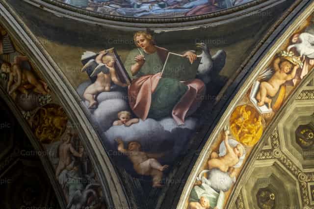 El evangelista Juan con el águila - Banco de imágenes católicas - Fotografía por Joan Sutter
