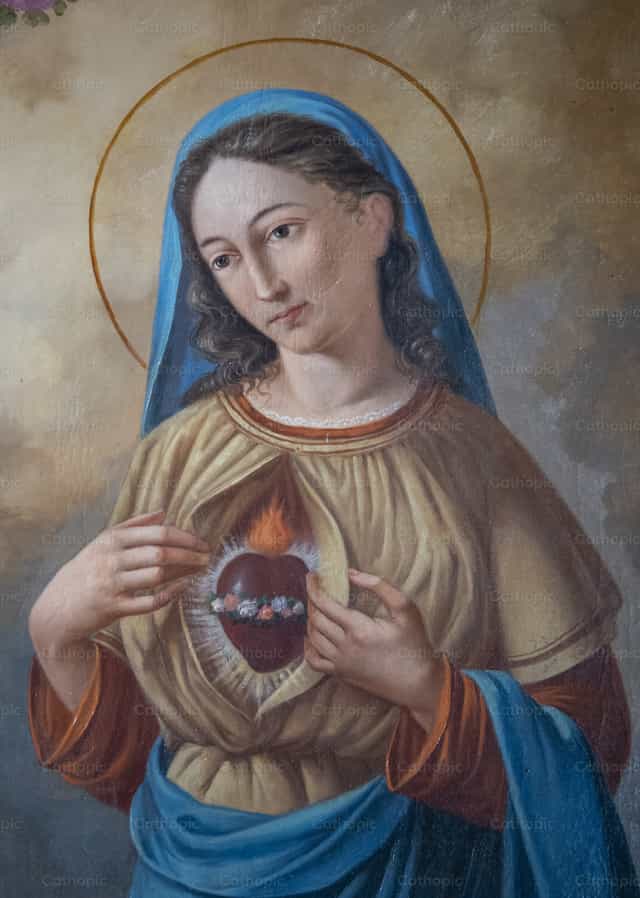 Le Cœur Immaculé de Marie - Images catholiques de stock