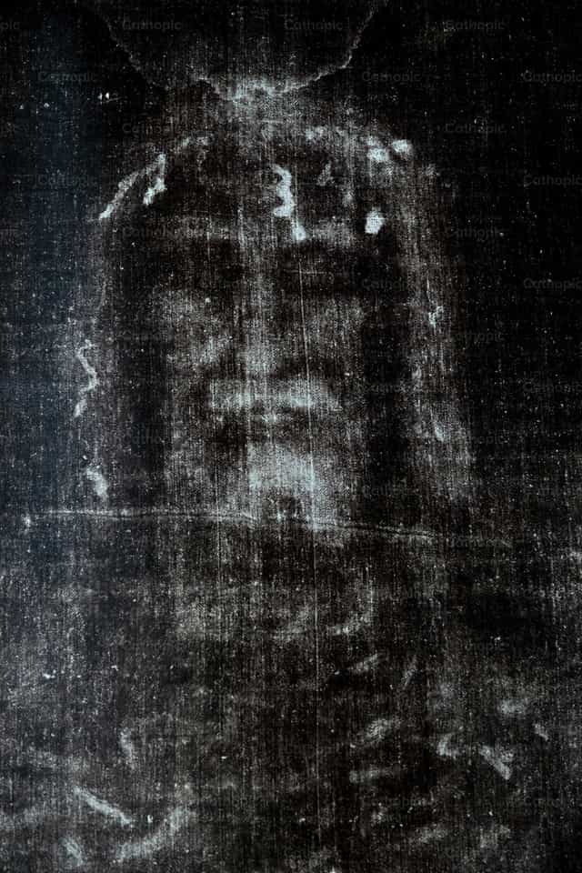 Representation of the Holy Shroud - Catholic stock images - Photo by Joan Sutter