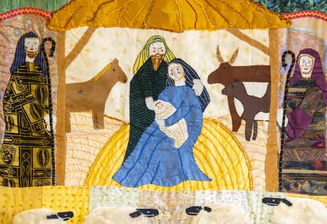 Tela de belén navideño - Banco de imágenes católicas - Fotografía por Joan Sutter
