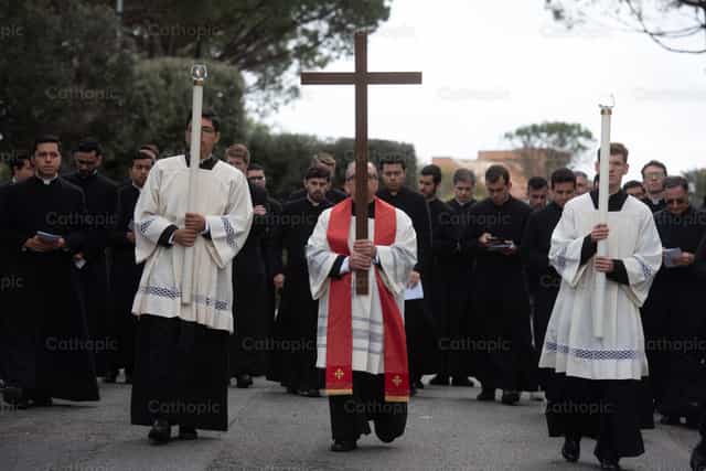 Dasal ng Daan ng Krus - Mga Catholic stock image