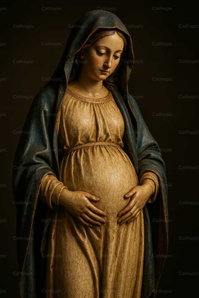Polychrome Sculpture ng Mahal na Birheng Maria - Mga Catholic stock image
