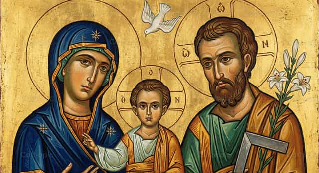 Icona della Sacra Famiglia - Immagini stock cattoliche - Foto di Adrián Reina