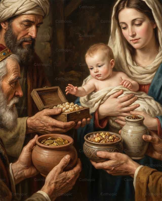 L’Adoration des Mages - Images catholiques de stock