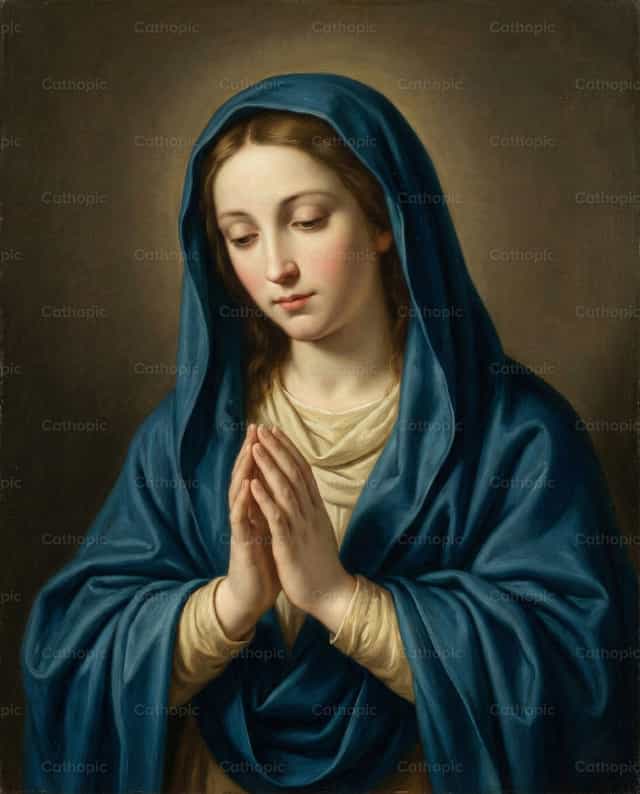 La Vierge Marie en prière - Images catholiques de stock