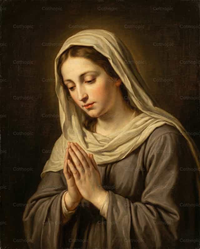Ang Birheng Maria sa panalangin - Mga Catholic stock image - Larawan ni Adrián Reina