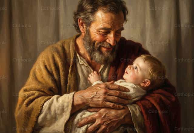 San José con el Niño Jesús - Banco de imágenes católicas