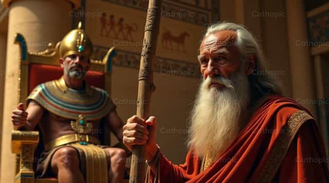 Moïse devant Pharaon - Images catholiques de stock - Photo de Irene Maciá Doménech