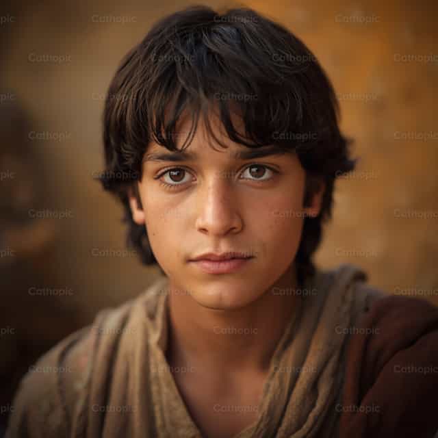 Een jongen genaamd Jezus - Katholieke stockfoto's