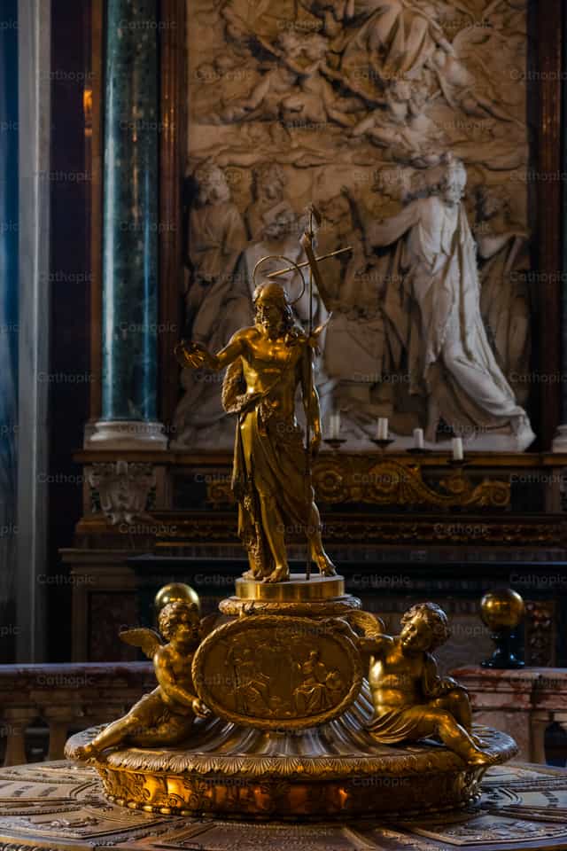 Risen Jesus Christ, baptistery in the Basilica - Catholic stock images - Photo by Miguel White
