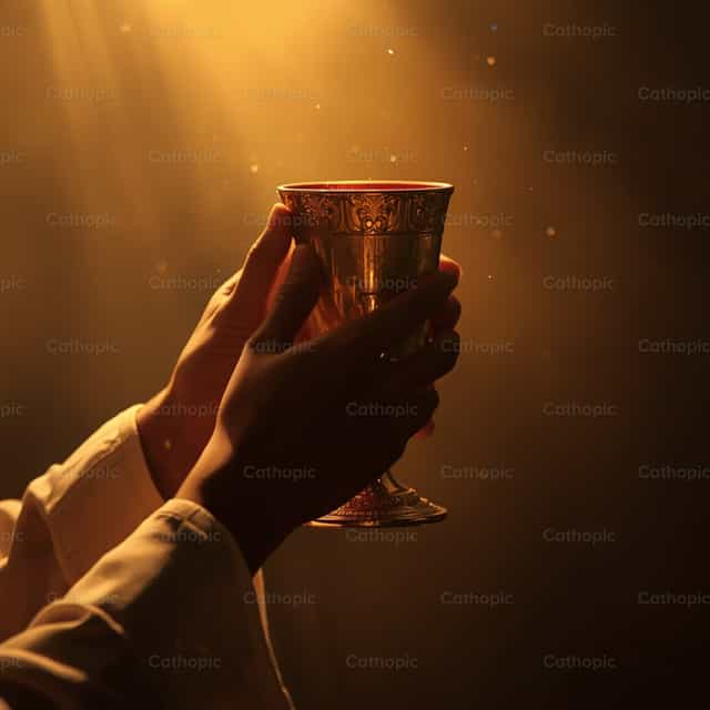 Consagrando el vino - Banco de imágenes católicas