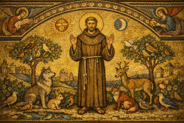 Święty Franciszek z Asyżu - Katolickie zdjęcia stockowe