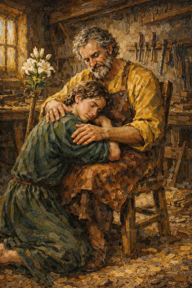 Jesus als Jugendlicher und Josef - Katholische Stockfotos - Foto von Carlos Daniel
