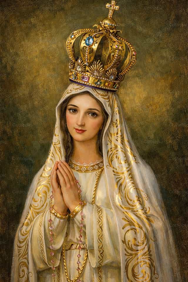 Portret Matki Bożej z Fatimy - Katolickie zdjęcia stockowe - Zdjęcie: Carlos Daniel