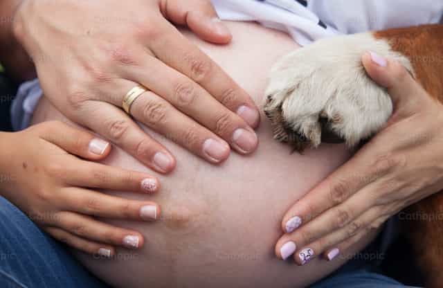 Embarazo en familia - Banco de imágenes católicas - Fotografía por Clina CG