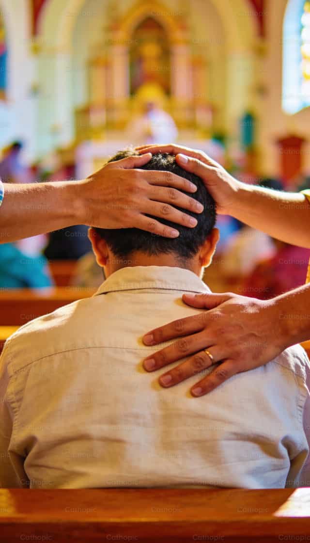 Błogosławieństwo i pocieszenie w Kościele katolickim - Katolickie zdjęcia stockowe - Zdjęcie: Noemí Márquez