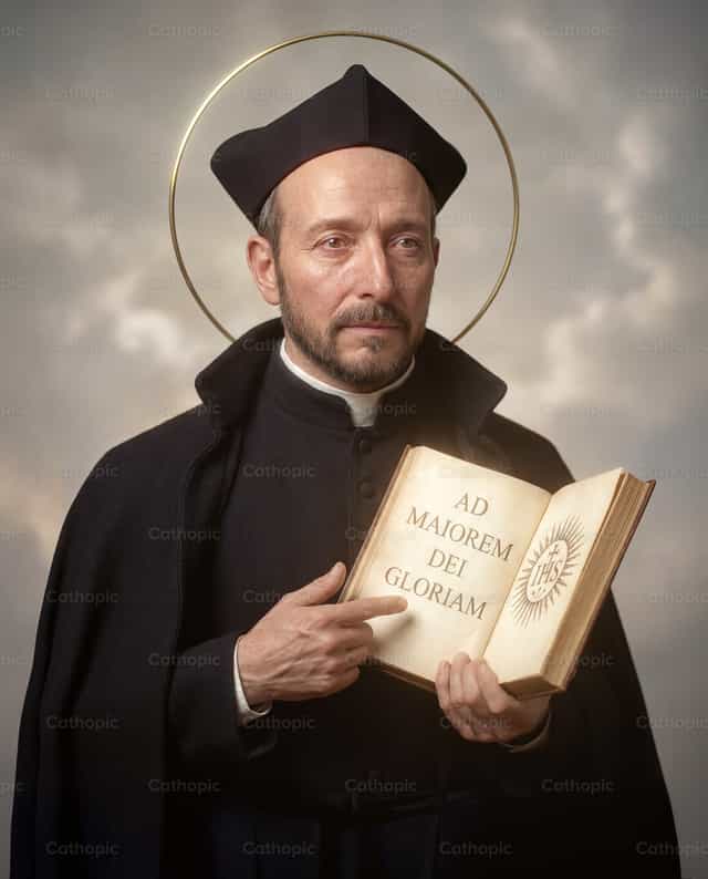 Św. Ignacy Loyola trzymający motto jezuitów - Katolickie zdjęcia stockowe - Zdjęcie: Thyago Freitas